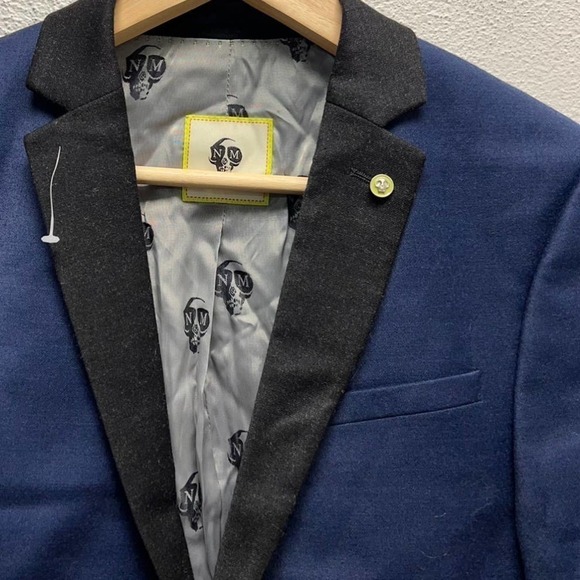 NWT Noose & Monkey Blue and Black ColorBlock Blazer Men’s Size 36R - Picture 2 of 10